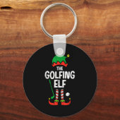 Christmas Golfing Elf Xmas Golf Family Match Golfe Schlüsselanhänger (Vorderseite)