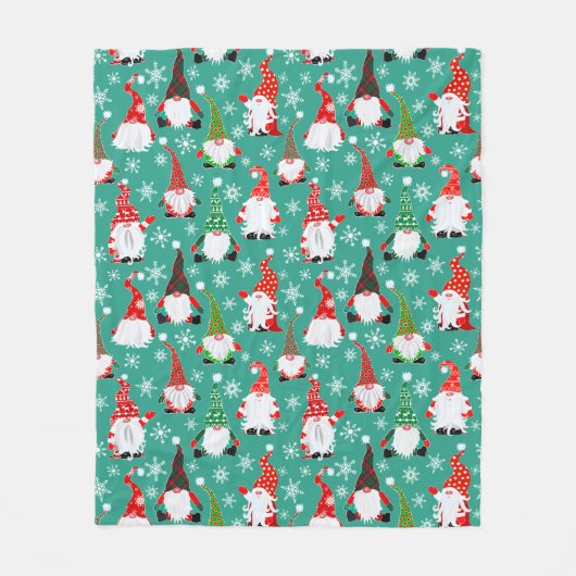 Christmas Gonks gemustert Fleecedecke (Vorderseite)