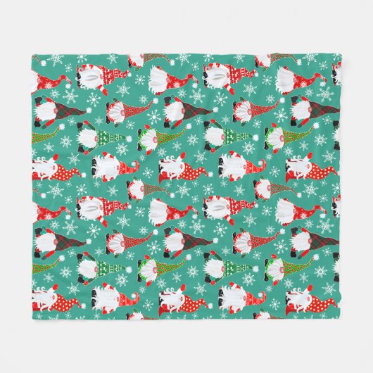 Christmas Gonks gemustert Fleecedecke (Vorderseite (Horizontal))