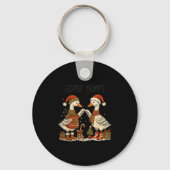 Christmas Goose Bumps Funny Santa Goose Couple Schlüsselanhänger (Vorderseite)