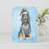 Christmas Gordon Setter Feiertagskarte (Stehend Vorderseite)