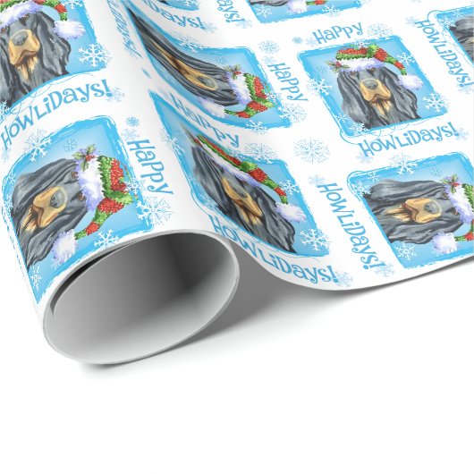 Christmas Gordon Setter Geschenkpapier (Rolleneckpunkt)
