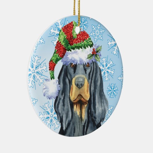 Christmas Gordon Setter Keramik Ornament (Rechts)