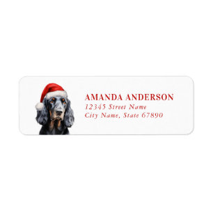 Christmas Gordon Setter Rücksendeadressen-Aufklebe