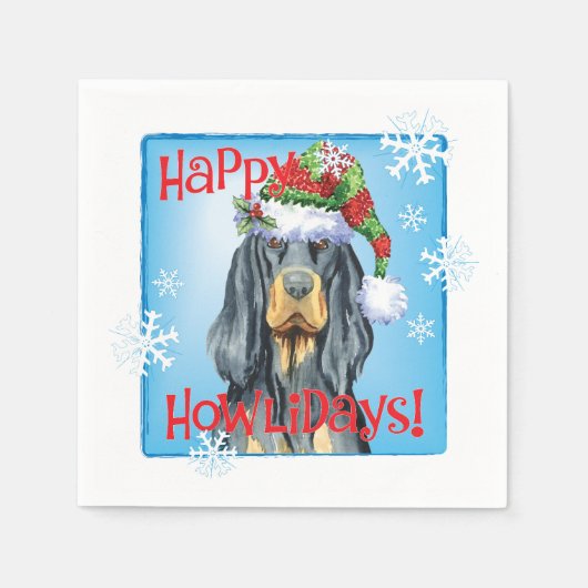 Christmas Gordon Setter Serviette (Vorderseite)