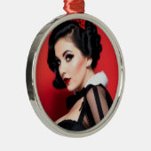 Christmas Goth Girl Shy Holiday Ornament (Rechts)