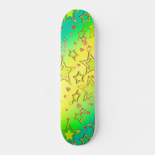 Christmas gradient glitter shine confetti stars skateboard