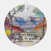 Christmas Grand Canyon Adventure Verlobt Couple Ornament Aus Glas (Rückseite)