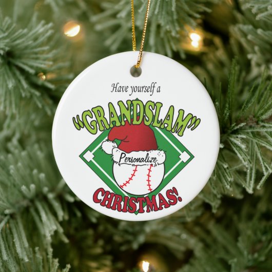 Christmas Grand Slam Baseball Keramikornament (Baum)
