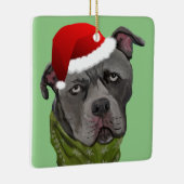 Christmas Graue Paint Pit Bull Cold Nose Realistis Keramikornament (Rechts)