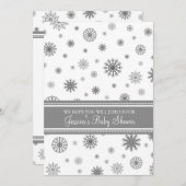 Christmas Graue Snowflake Custom Baby Dusche Einladung (Vorne/Hinten)