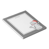 Christmas Gray Cat Individuelle Name Notizblock (angewinkelt)