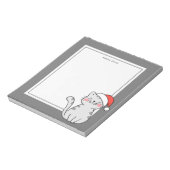 Christmas Gray Cat Individuelle Name Notizblock (Rotiert)