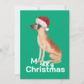 Christmas Great Dane Hund frohe Grüße Grünen Karte (Vorderseite)
