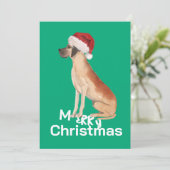 Christmas Great Dane Hund frohe Grüße Grünen Karte (Stehend Vorderseite)