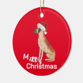 Christmas Great Dane Hund Merry Gruß Keramik Ornament (Links)