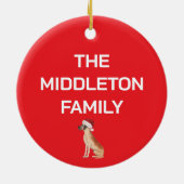 Christmas Great Dane Hund Merry Gruß Keramik Ornament (Hinten)