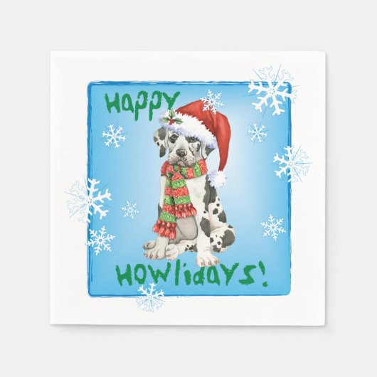 Christmas Great Dane Serviette (Vorderseite)