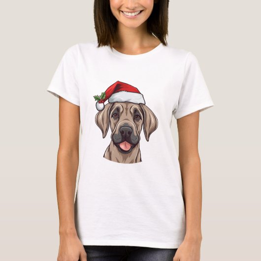 Christmas Great Dane T - Shirt - Fawn (Vorderseite)