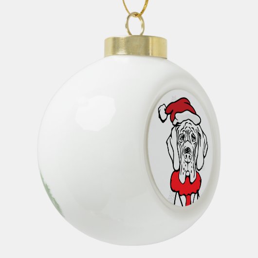Christmas Great Dane Typ Keramik Kugel-Ornament (Links)