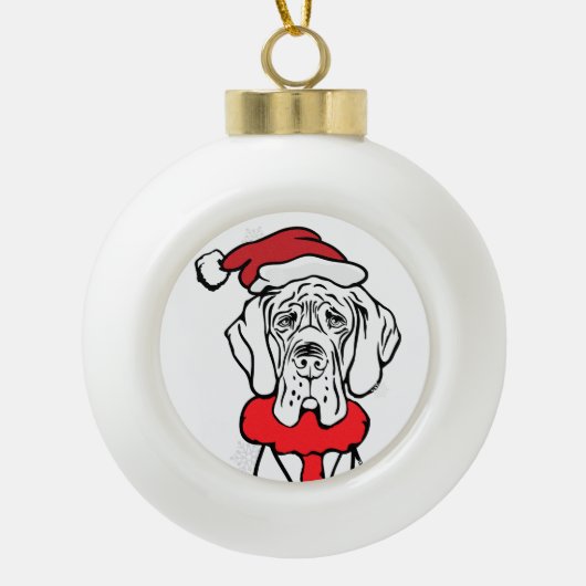 Christmas Great Dane Typ Keramik Kugel-Ornament (Vorderseite)