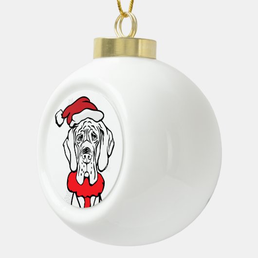 Christmas Great Dane Typ Keramik Kugel-Ornament (Rechts)