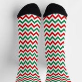 Christmas Green and Red Chevron Print Socks Socken (Oben)