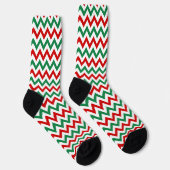 Christmas Green and Red Chevron Print Socks Socken (Rechts)