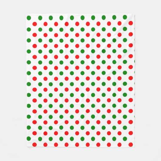 Christmas - Green and Red Polka Dots Pattern   Fleecedecke (Vorderseite)