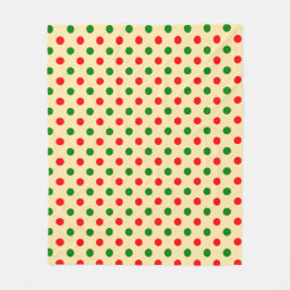Christmas - Green and Red Polka Dots Pattern   Fleecedecke