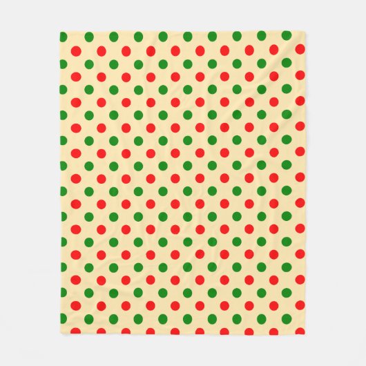 Christmas - Green and Red Polka Dots Pattern   Fleecedecke (Vorderseite)