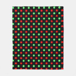 Christmas - Green and Red Polka Dots Pattern   Fleecedecke