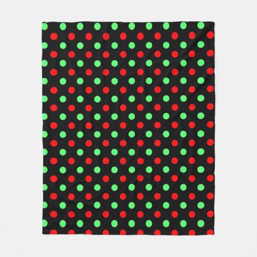 Christmas - Green and Red Polka Dots Pattern   Fleecedecke (Vorderseite)
