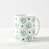 Christmas Green and White Coffee Mug Ho Ho Ho Kaffeetasse (VorderseiteRechts)