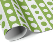 Christmas Green and White Polka Dots Geschenkpapier (Rolleneckpunkt)