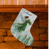 Christmas Green Angel Strumpf - Personalisiert Großer Weihnachtsstrumpf