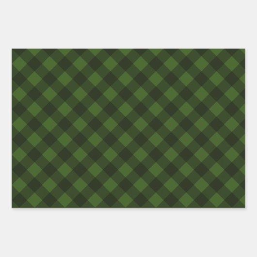 Christmas Green & Black Buffalo Kariert Geschenkpapier Set (Vorderseite 2)