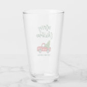 Christmas Green Brush Script Vintag Truck Glas (Rückseite)