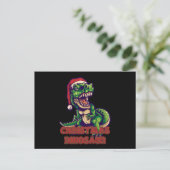 Christmas Green Dinosaurier | Dinosaurier-Design Postkarte (Stehend Vorderseite)