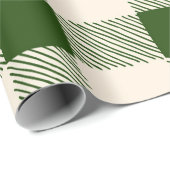 Christmas Green & Ecru Karierter Urlaub Einfach Geschenkpapier (Rolleneckpunkt)