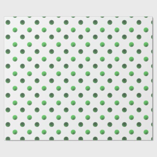 Christmas Green Foil Polka Dot Pattern Geschenkpapier (Flach)