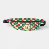 Christmas Green Geometry Puzzle Piece Muster Bauchtasche (Vorderseite)