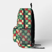 Christmas Green Geometry Puzzle Piece Muster Bedruckter Rucksack (Rechts)