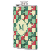 Christmas Green Geometry Puzzle Piece Muster Flachmann (Links)