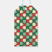 Christmas Green Geometry Puzzle Piece Muster Geschenkanhänger (Rückseite)