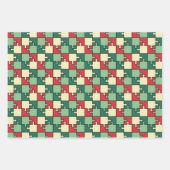 Christmas Green Geometry Puzzle Piece Muster Geschenkpapier Set (Vorderseite 2)