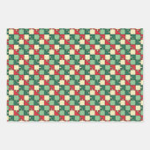 Christmas Green Geometry Puzzle Piece Muster Geschenkpapier Set (Vorderseite)