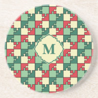Christmas Green Geometry Puzzle Piece Muster