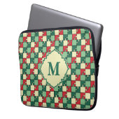 Christmas Green Geometry Puzzle Piece Muster Laptopschutzhülle (Vorderseite Links)