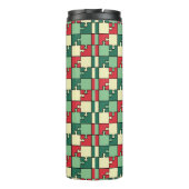 Christmas Green Geometry Puzzle Piece Muster Thermosbecher (Rückseite)